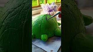 Diy coconut 🥥 shell turtle 🐢 making ideas with  clay 🧱#shorts #coconutshellcraft @pen.pencils