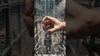 Giant Hand Stops Falling Elevator! (Miniature Rescue)