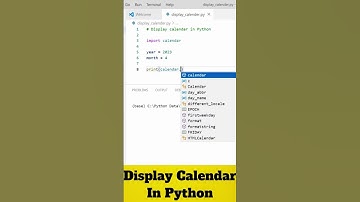 Display Calendar in Python |  #shorts #python #programming #coding