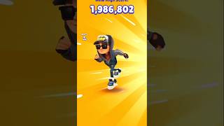 1,986,802 High score 🚀🚇subway surfers new record 😱💥#subwaysurfers #shorts