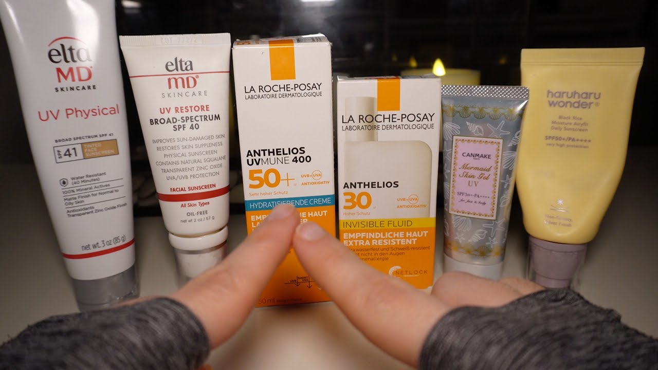 ASMR Sunscreens Collection 🧴 ASMR Skincare Collection [ASMR Show and Tell]