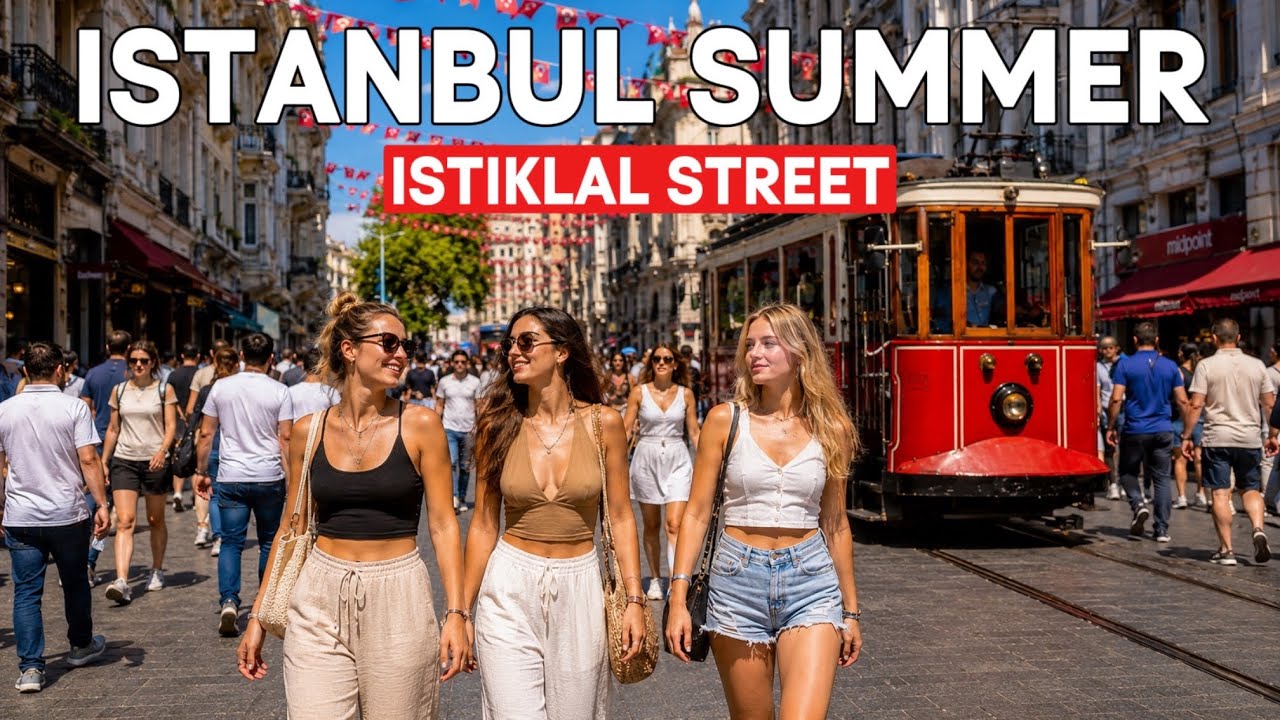 Istanbul Turkey 2026 4K Walking Tour | Istiklal Street Summer Walk, Tourists, Shops & Real Life