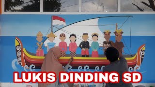 LUKIS DINDING SEKOLAH || Lukis TK || Lukis Paud, kartun nusantara