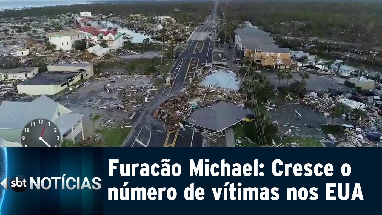 Autoridades avaliam os estragos causados pelo furacão Michael nos EUA | SBT Notícias (13/10/18)