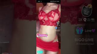 hot girl wearing red lingerie dance on bigo live