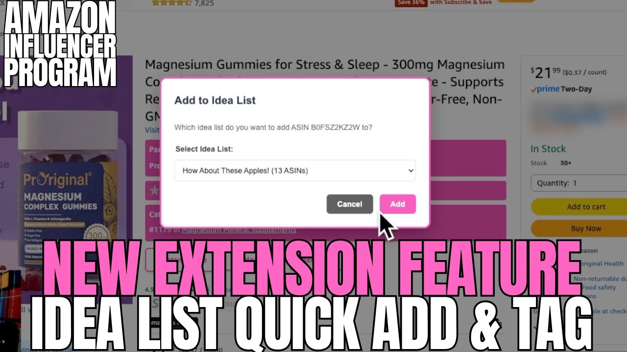 Новая функция расширения: быстрое добавление идей и добавление тегов 