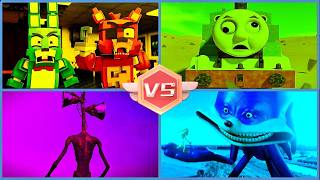 FNAF MINECRAFT🆚THOMAS TRAIN🆚SIREN HEAD🆚MONSTER SONIC - TILES HOP EDM RUSH | MONSTER TILE BEATS 🔥🦊🚂🚨 screenshot 1