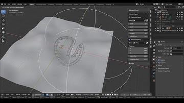 [Demo] Procedural railroad with terrain sampling - Blender animation node; noding product