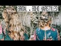 BRIDAL BOHO HAIRSTYLES! Wedding Series Video #4 | Lauren LeBouef