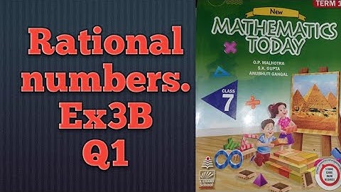 Q1 Ex 3B ICSE Class 7 Mathematics Today | Chapter 3 Rational Numbers | ICSE Math Class 7 |