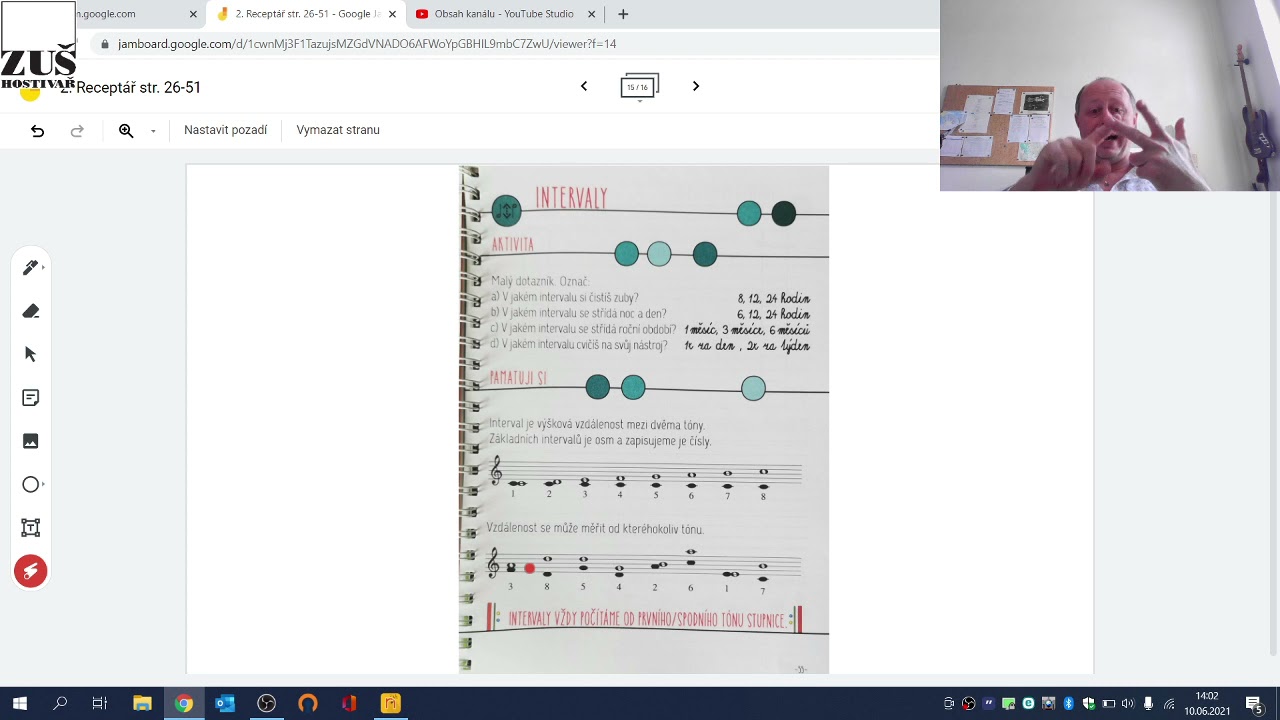 2. ročník - Hudební nauka - Intervaly - Receptář str. 55,56, Noutee