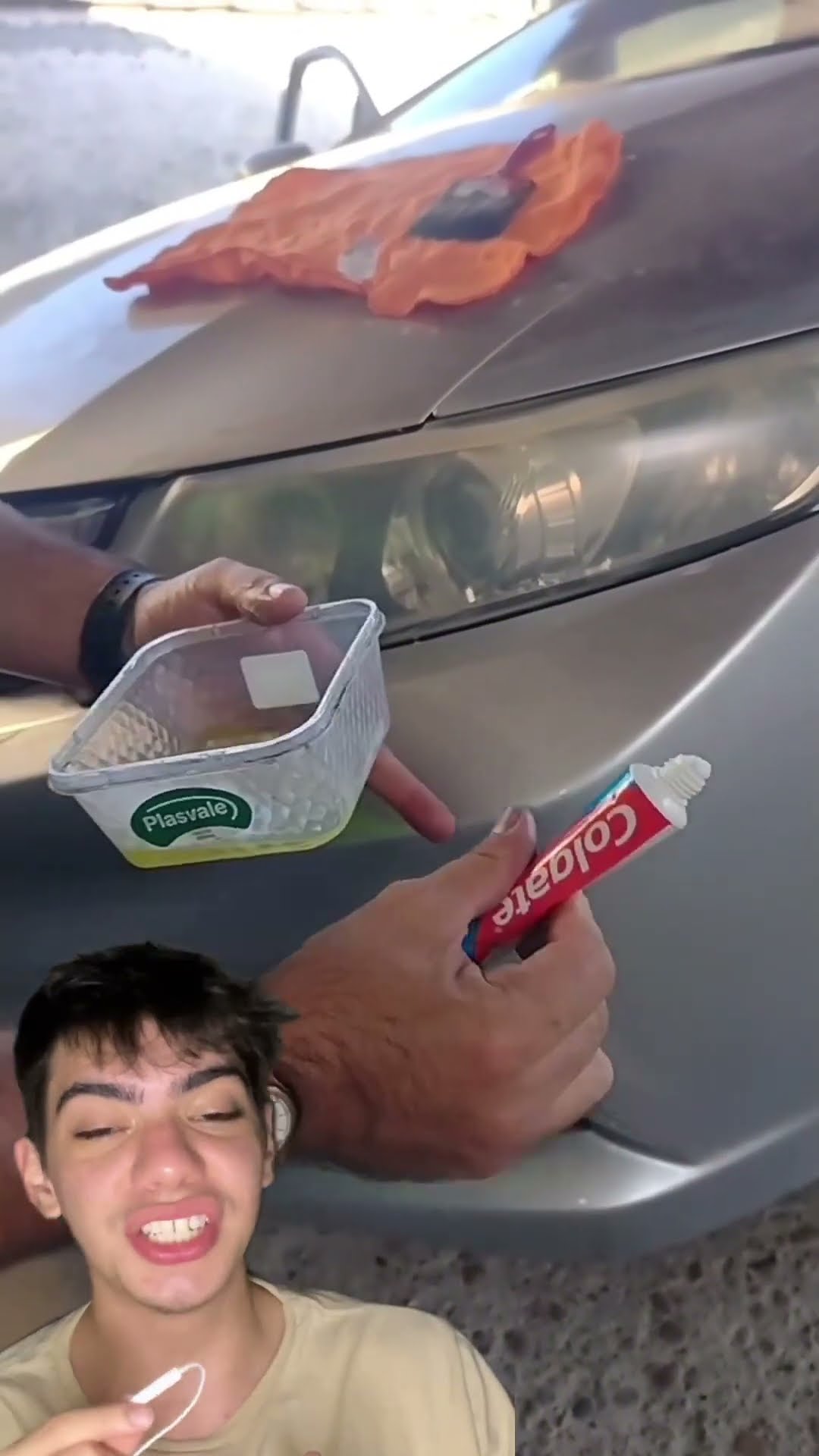 R$450? Não! Farol novo com detergente, bicarbonato e pasta de dente. Simples e barato! ?✨