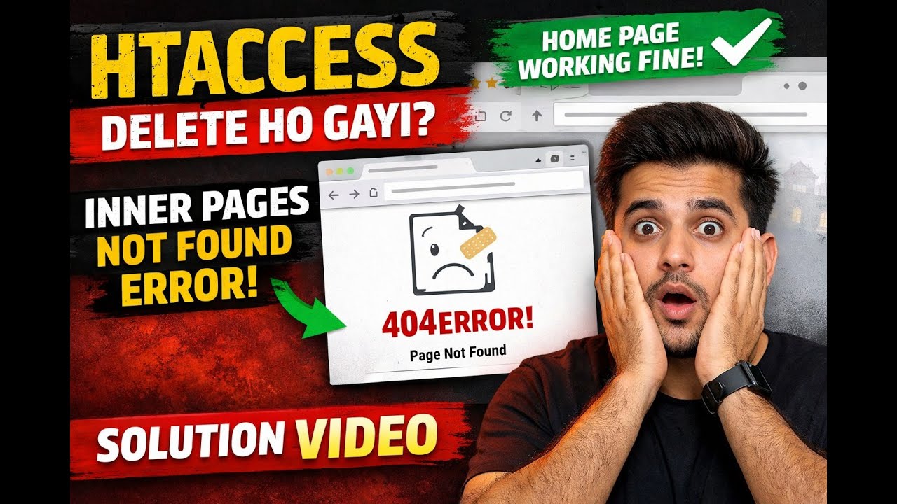 Home Page Working But Inner Pages Not Found ❌ | htaccess Missing Fix
