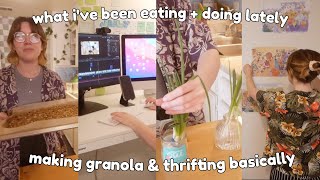 What I've been eating (+ doing) lately  thrift haul  & decorating my desk area