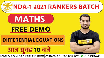 NDA-1 2021 RANKERS BATCH || MATHS || BY VIVEK RAI SIR || Differential Equations || DEMO CLASS