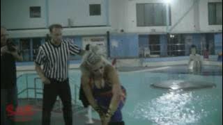 Melina Perez , Kay Lee Ray , Nixon & Alex Windsor go swimming during wrestling match