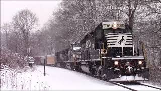 EMD Notch 8 & Wheel Slipping In A Snowstorm!