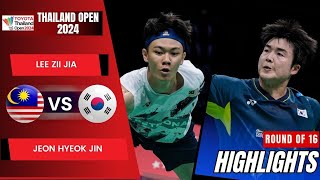 Lee Zii Jia (MAS) vs Jeon Hyeok Jin (CHN)  R16 | Thailand Open 2024