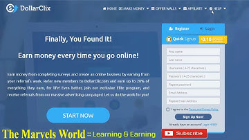 Earn Money $$ By DollarClix PTC  | Another Income Tutorial