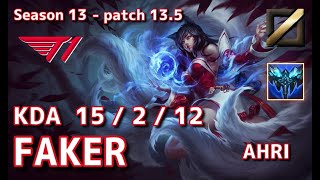 【KRサーバー/GM】T1 Faker アーリ(Ahri) VS シンドラ(Syndra) MID - Patch13.5 KR Ranked【LoL】