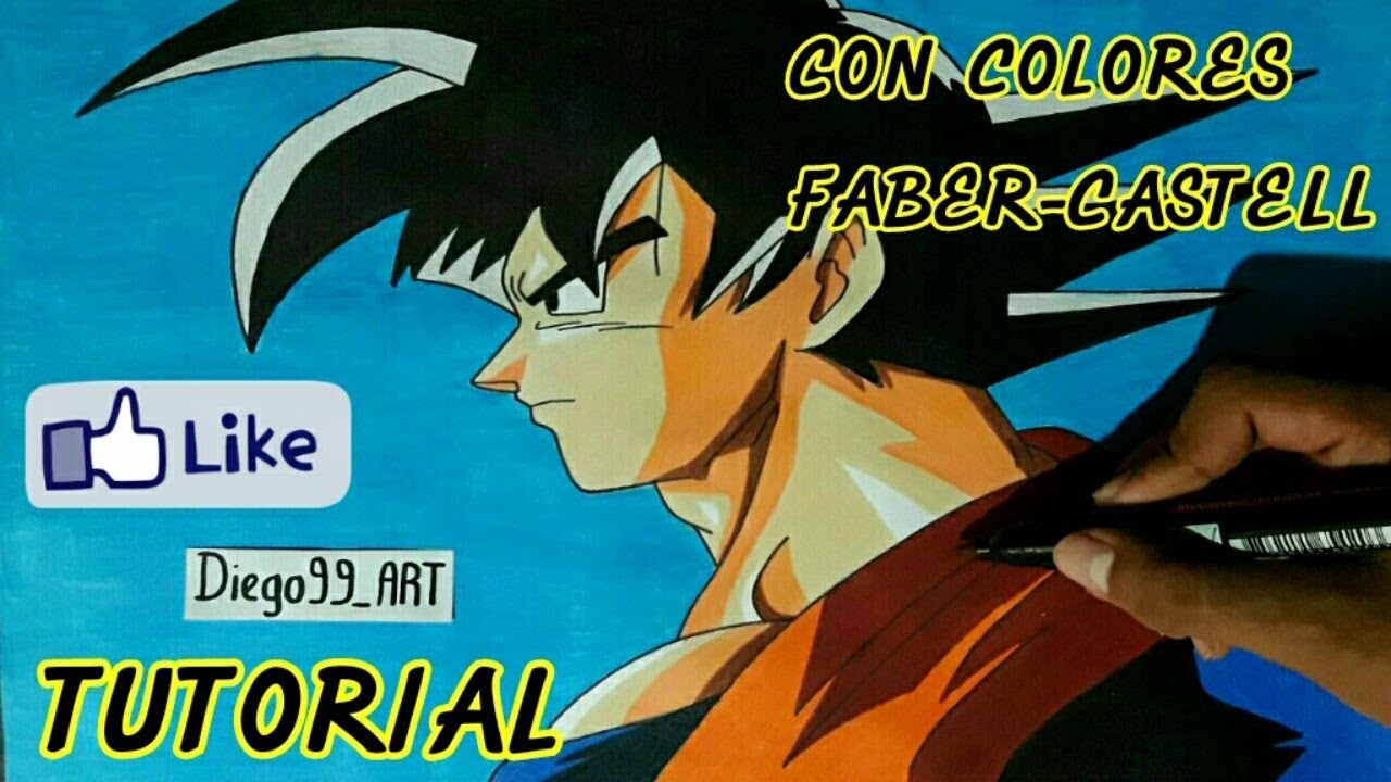 Cómo dibujar a goku de perfil (TUTORIAL) 