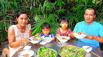 Vợ chồng Ra Vườn Nấu Nồi Bún Nước Lèo Cá Lóc Đồng đậm Vị Quê 