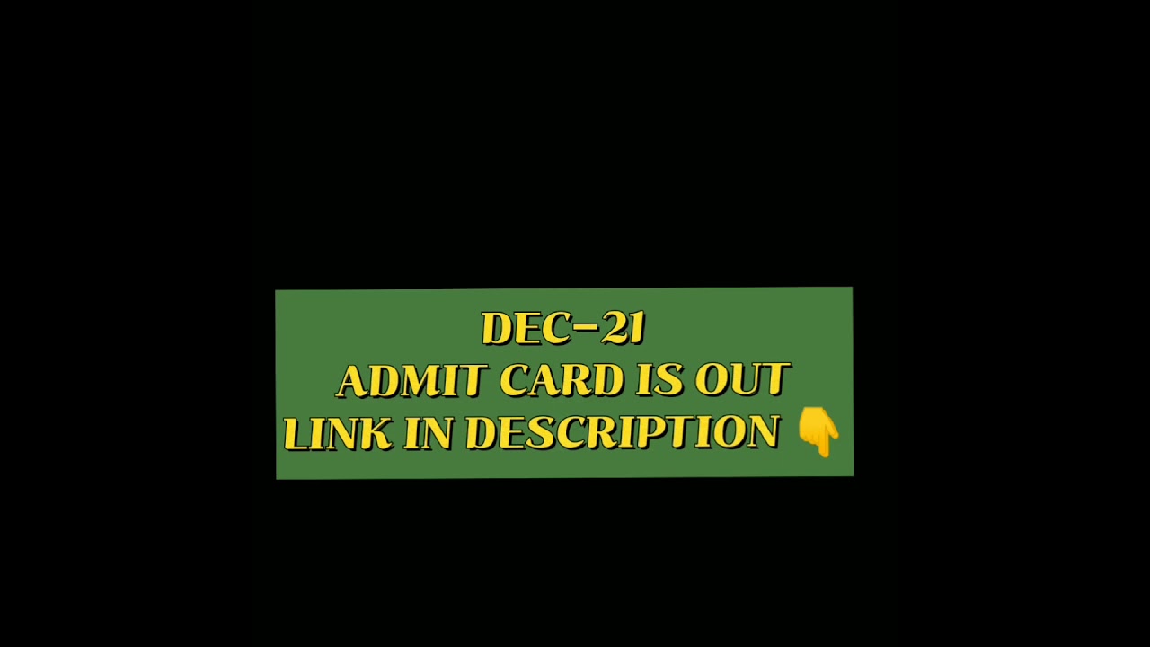 CMA ADMIT CARD IS OUT !!