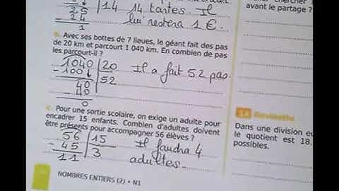 Exercices sur la division euclidienne (égalité euclidienne et problèmes à résoudre) niveau 6eme