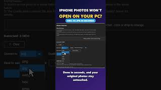iPhone Photos Won't Open on PC? Fix HEIC to JPG in Seconds #shorts