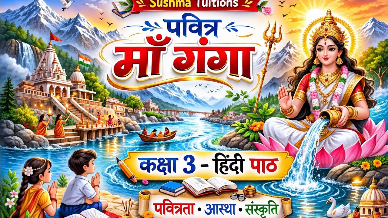 🤔😱क्या आप जानते हैं गंगा माँ को पवित्र क्यों कहा जाता है?😲🌊|Class3हिंदी–पवित्र माँ गंगा🧐@Sushma.23 🥰