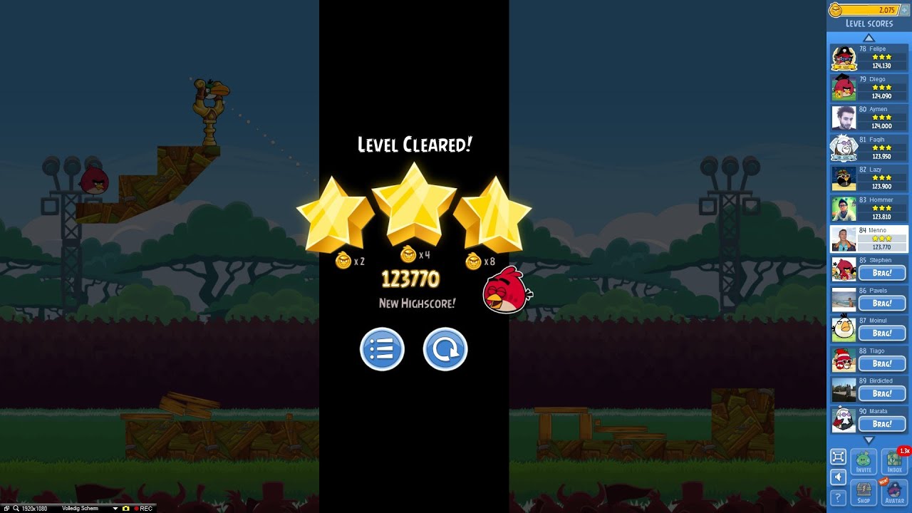 Angry Birds Friends Tournament 94 Week 93 Level 6 High Score 123k (PU + Golden Slingshot) (PC)