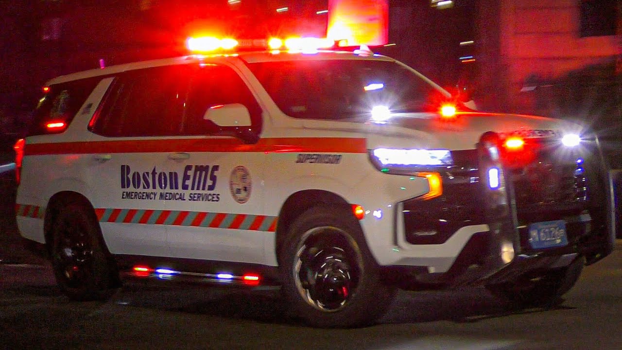 Boston EMS Command Unit & Supervisor Unit Responding 