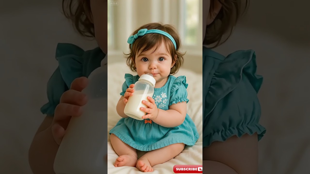 ✨ Cutest Baby Girl Ever! Drinking Milk & Talking on the Phone 📱🍼💖