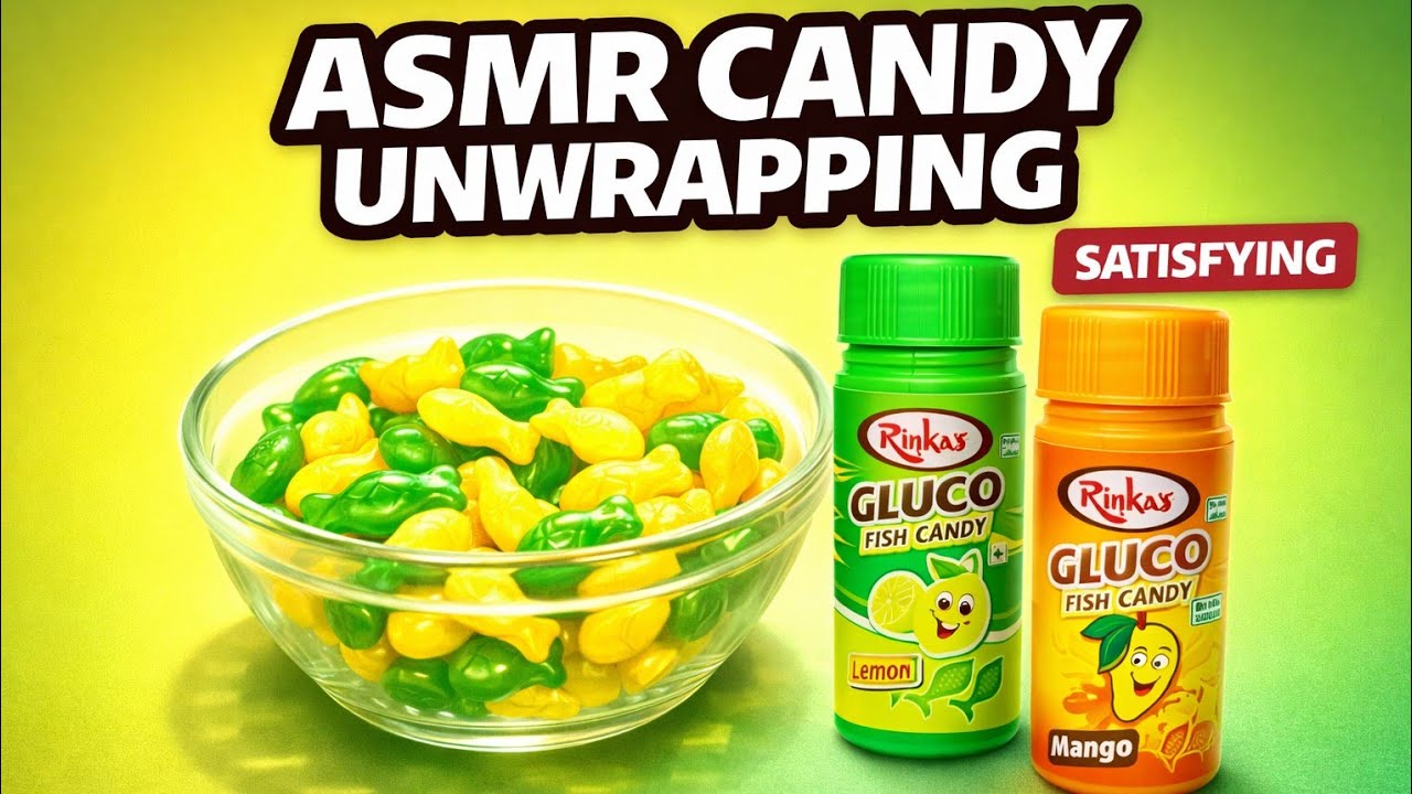 New fish candy in this bottle | New ASMR eating candy 🍬