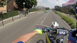 Husqvarna Te 300 Wheeline In Frot Of Lamborghini Murcielago