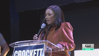 Rep. Jasmine Crockett addresses supporters early as 2026 Primary results come slowly