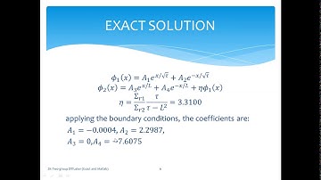 Two Group Diffusion of Neutrons: Exact and Matlab solutions