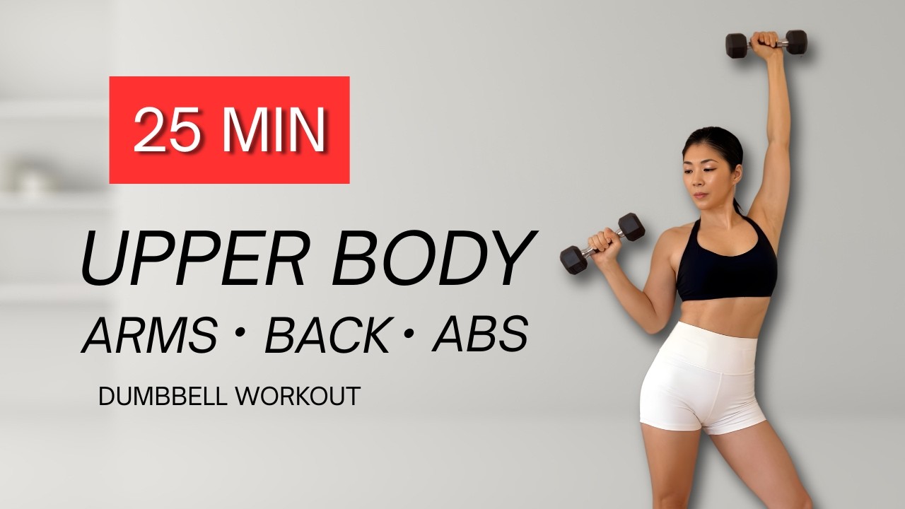 25 MIN UPPER BODY & ABS WORKOUT with DUMBBELL at Home | Sculpt Arms ...
