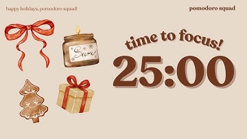 🎄🤎 christmas 3-hour study with me 25/5 pomodoro | lofi chill music | adhd for studying
