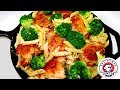 pasta alfredo con pollo y broccoli