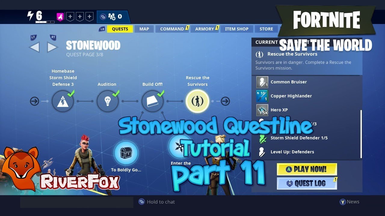 Fortnite Save The World (STW) Questline Tutorial part11 - rescue the Survivors