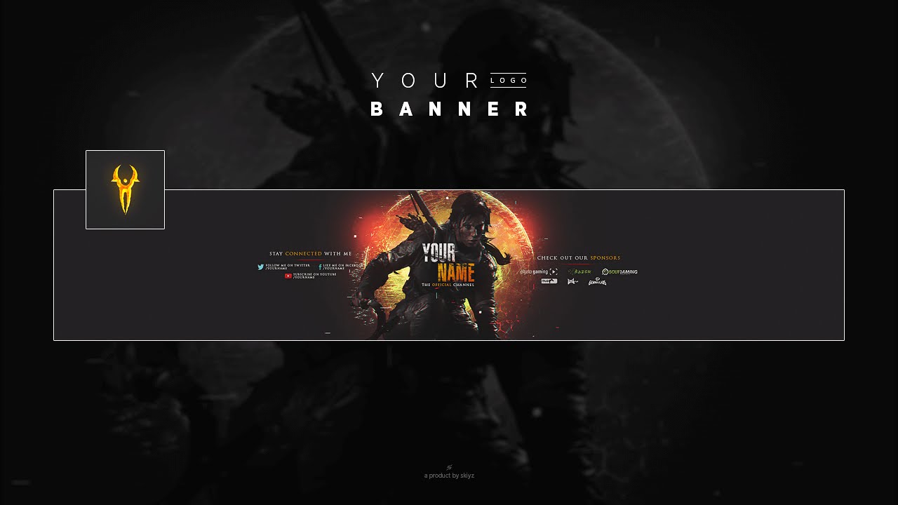 Free Youtube Banner Logo Template By Skiuz Youtube