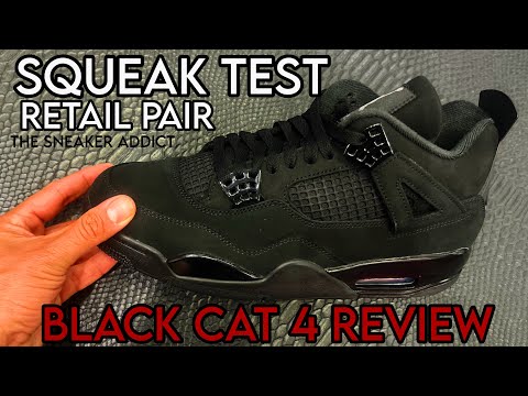 Air Jordan 4 Black Cat 2025 Squeak Test Review (Retail Legit Pair) #sneaker