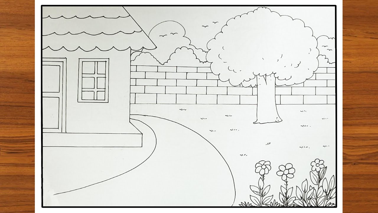 House Drawing Ghar ka Chitra / How to Draw a House Simple Step by Step / by Neelkanth Arts