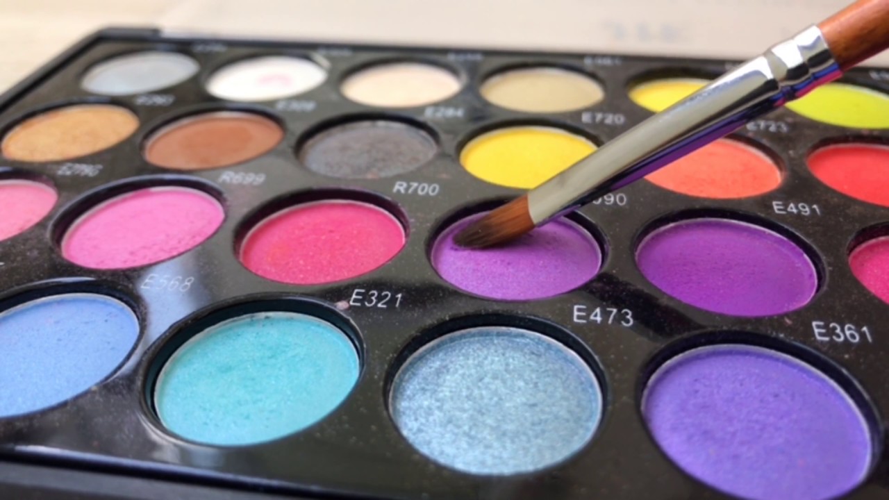 Cosmetics product authentic, make-up, bright multicolored eye shadow ...