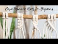 Basic Macrame Knots For Beginners | Lark Head | Square Knot | Spiral Knot | Double Half Hitch Knot