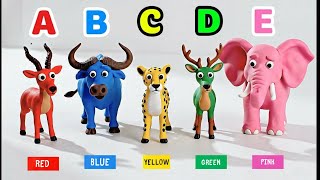 abc colorful safari animals song 1119 claymation abcs colors
