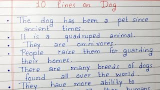 Write 10 lines on Dog | Short essay | English