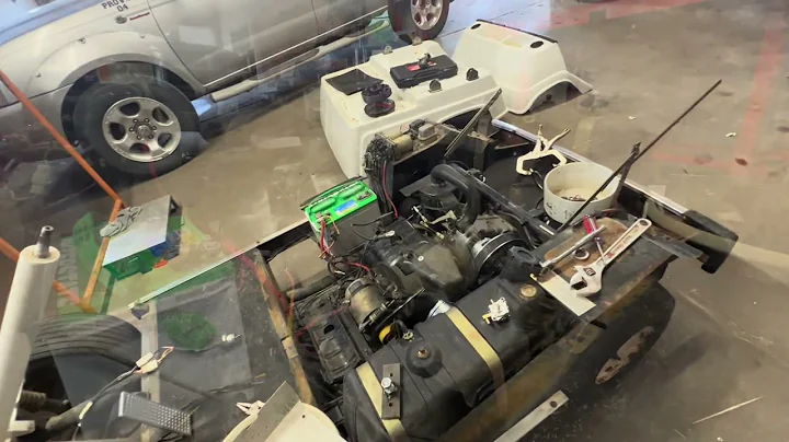 Yamaha G1 golf cart installing exhaust, fuel pump and carburetor. First Start!