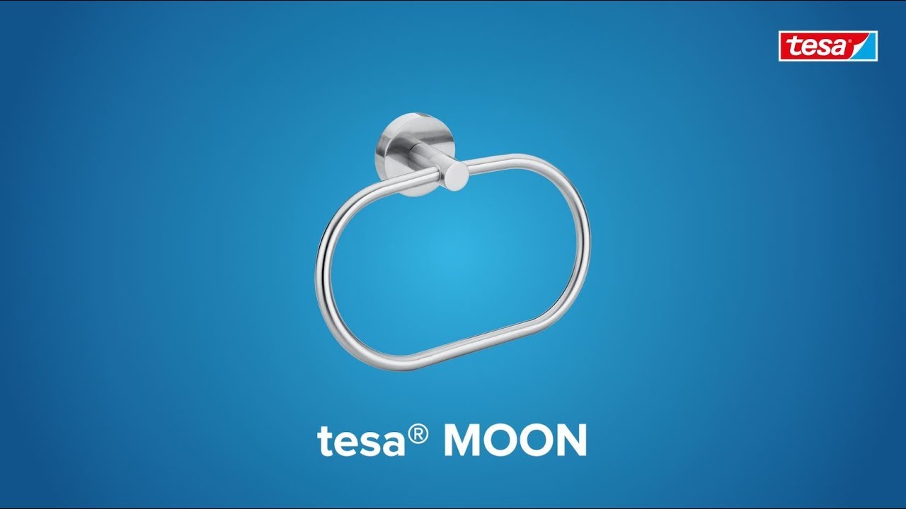 Tesa Moon Towel Ring – Chrome Oval Towel Holder, No Drilling Needed (Adhesive Mount), 53x184x130 Mm - View #6